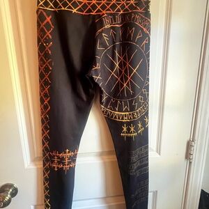 Black and Orange Graphic Leggings